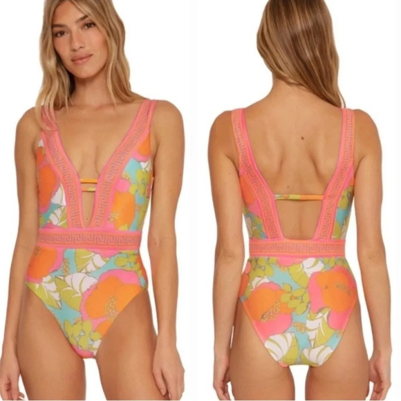 Trina Turk NEW Playa De Flor One Piece Swimsuit Size 12